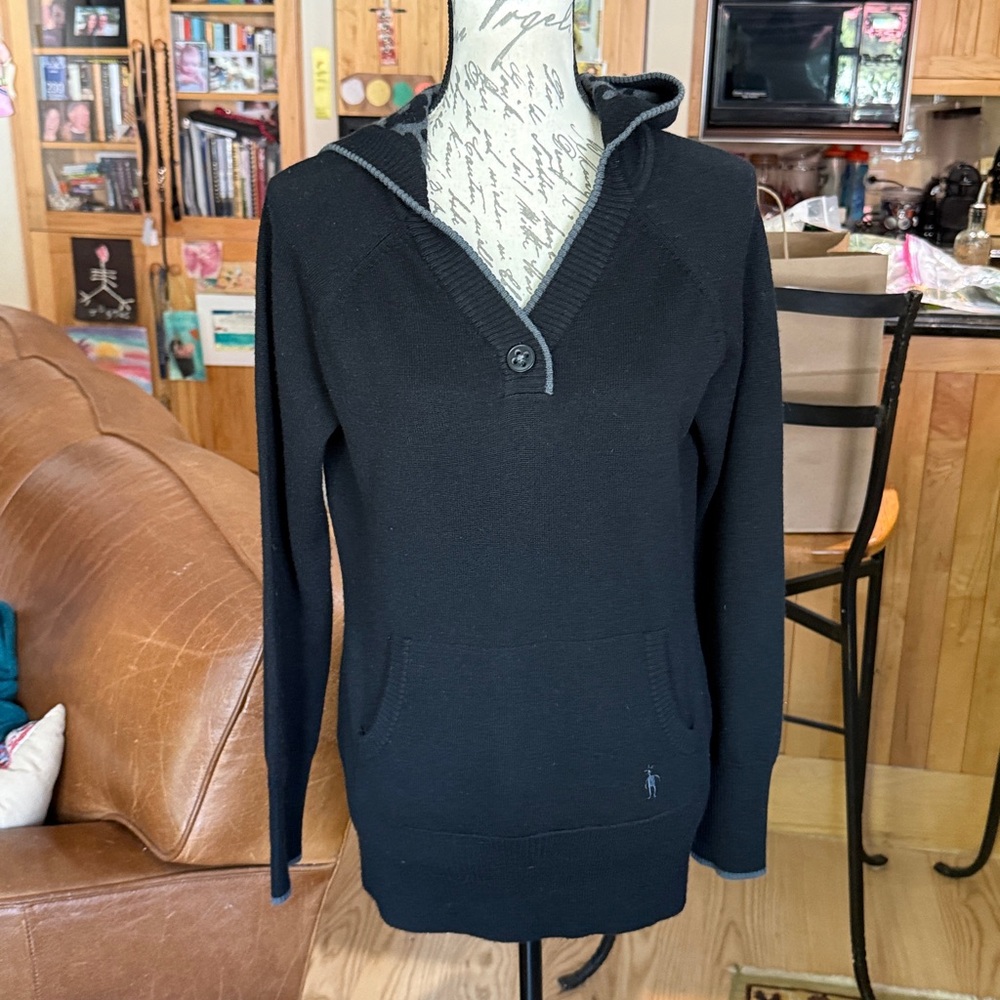 NWOT Smartwool, Women’s Dazzle Dot Pullover Hooded Sweater. Black. M
